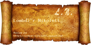 Lombár Nikolett névjegykártya