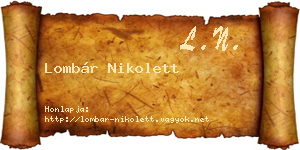 Lombár Nikolett névjegykártya
